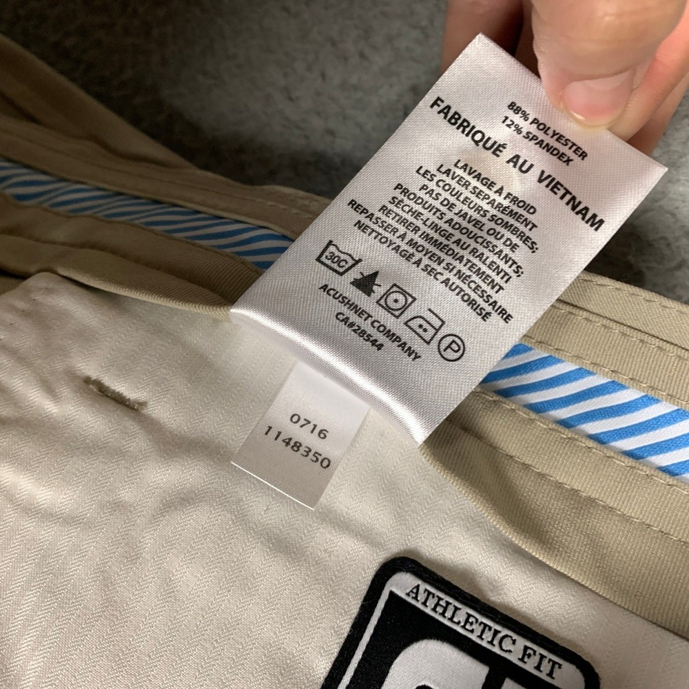 FootJoy Golf Pants Men's 35 x 32 Tan‎ Khaki Stretch Athletic Fit Performance - Picture 8 of 11